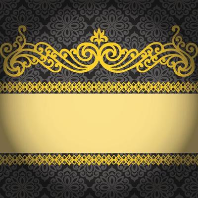 Vector Damask Pattern and Frame