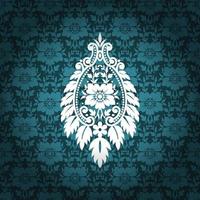 Seamless damask pattern vector