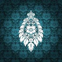 Seamless damask pattern vector