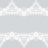 patrón de encaje floral blanco transparente vector