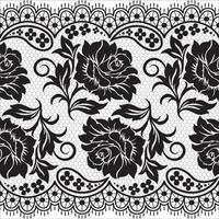 Lace seamless pattern with flowers vector