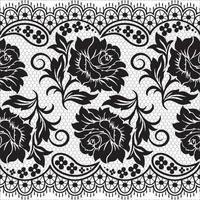 Lace seamless pattern with flowers vector