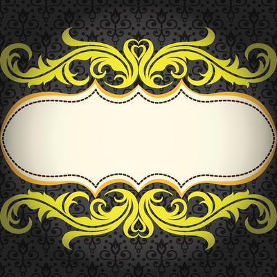 Vector Damask Pattern and Frame