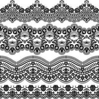 Lace Borders. Vertical Seamless Pattern. vector