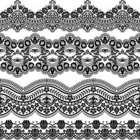 Lace Borders. Vertical Seamless Pattern. vector