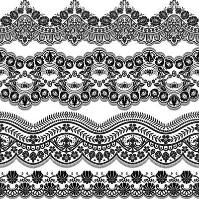 Lace Borders. Vertical Seamless Pattern.