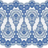 Lace seamless pattern with flowers vector