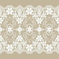 Lace seamless pattern with flowers vector