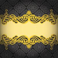 Vector Damask Pattern and Frame