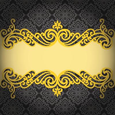 Vector Damask Pattern and Frame