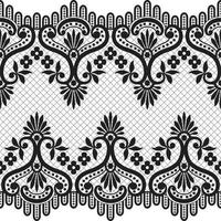 Lace seamless pattern with flowers vector