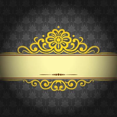 Vector Damask Pattern and Frame