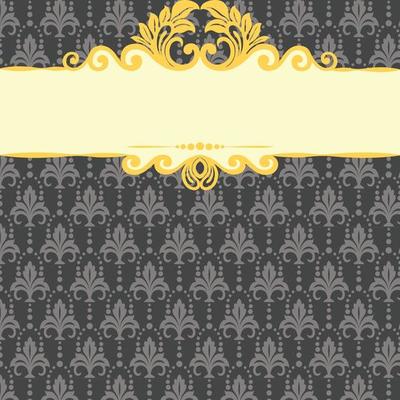 Vector Damask Pattern and Frame