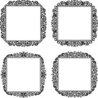 Vector Damask Pattern and Frame