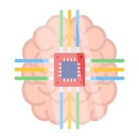 icono de diseño perfecto del procesador cerebral vector