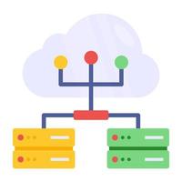 icono de diseño único de servidores en la nube vector