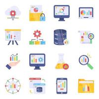 Pack of Big Data Flat Icons vector