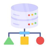 Database network icon in trendy design vector