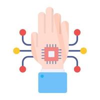 icono de tecnología moderna de mano artificial vector