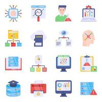 Pack of Data and Networking Flat Icons vector