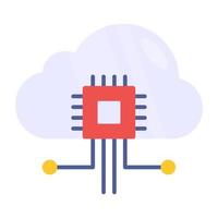 icono de diseño perfecto del procesador en la nube vector