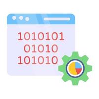 Flat design icon of online binary data vector