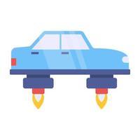 icono de tecnología moderna de coche volador vector