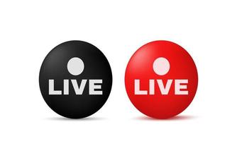 unique realistic social media two live streaming 3d icon design isolated on vector