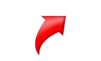 unique 3d red arrow shiny rising icon isolated on vector