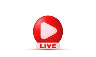 unique realistic social media live streaming 3d icon design isolated on vector