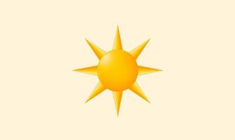 unique 3d sun realistic illustration summer isolated on vector