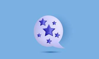 unique realistic 3d cute star bubble speech isolated on vector