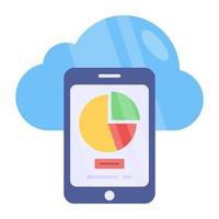 Modern design icon of cloud mobile analytics vector