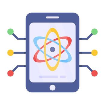 un diseño de icono de la aplicación de ciencia móvil vector