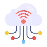 icono de descarga premium de wifi en la nube vector