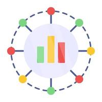 Premium download icon of graph network vector