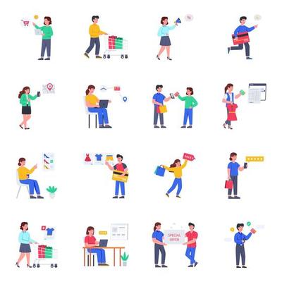 Pack of Shopping Flat Icons