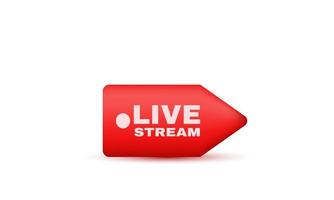 unique vector realistic red social media live streaming 3d icon design isolated on