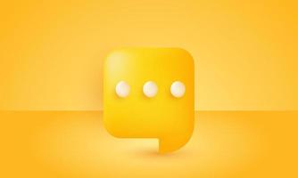 unique realistic vector minimal modern 3d yellow chat bubbles design isolated on