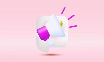 unique realistic 3d megaphone speaker loudspeaker bullhorn announce icon design isolated on vector