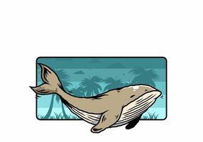 la gran ballena de la ilustración del océano vector