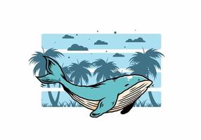 The big whale of ocean illustration vector