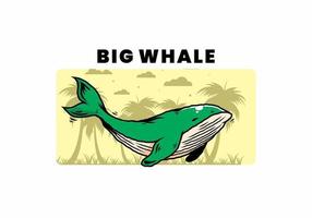 The big whale of ocean illustration vector