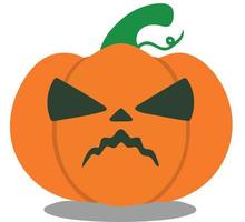 Angry halloween pumpkin. Vector illustration isolated on white background and can be used as design element for decorating sites of clothing and accessories