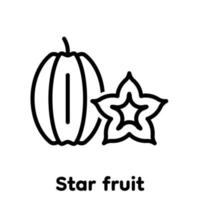 Star fruit linear icon, Vector, Illustration. vector