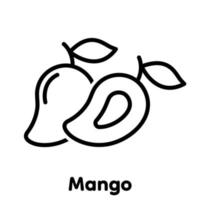 Mango linear icon, Vector, Illustration. vector