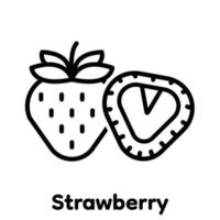 Strawberry linear icon, Vector, Illustration. vector