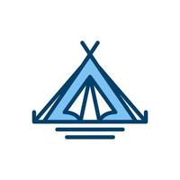 Tent line icon. linear style sign for mobile concept and web design. Outline vector icon. Symbol, logo illustration. Vector graphic