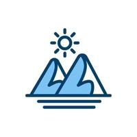 Mountain line icon. linear style sign for mobile concept and web design. Outline vector icon. Symbol, logo illustration. Vector graphic