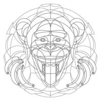 Monkeys pattern. Illustration of monkey. Mandala with an animal. Monkey in a circular frame. Coloring page for kids and adults. vector